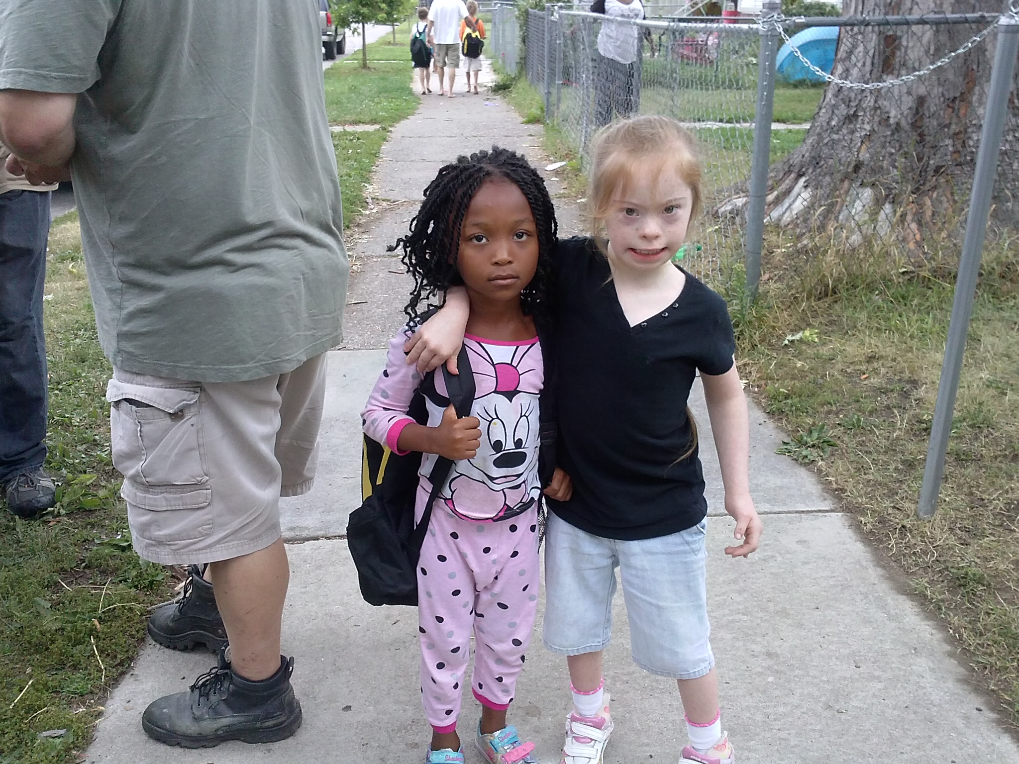 Hadassah & girl at PowerPack outreach in North Minneapolis, August 2014